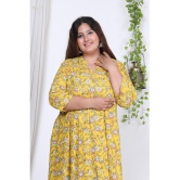 Swasti Cotton Blend Printed Anarkali Womens Kurti - Yellow ( Pack of 1 ) - None