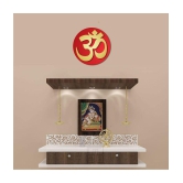 Asmi Collection Beautiful 3D Acrylic Golden & Red Om Wall Sticker ( 20 x 20 cms )