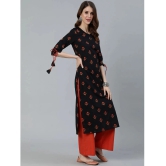 Antaran Cotton Printed Straight Womens Kurti - Black ( Pack of 1 ) - None