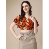 Sheetal associates - Orange Crepe Womens Crop Top ( Pack of 1 ) - None