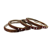 Bridal Chura Set of 4 Bangles in Red and White