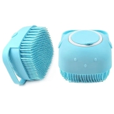 WUGO::Silicone Soft Bath Body Brush with Shampoo Dispenser Scrubber-use in Shower Deep Cleaning Gentle Scrub Massage for Children, Men Women (multicoloured)