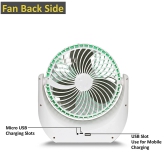 Table Fan Powerful Wind Rechargeable Portable Desk Fan with 3 Speed