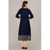 SIPET - Blue Rayon Womens Flared Kurti with Dupatta ( Pack of 1 ) - None