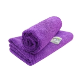 SOFTSPUN Microfiber Cloth - 2 pcs - 40x40 cms - 340 GSM Purple - Thick Lint & Streak-Free Multipurpose Cloths - Automotive Microfibre Towels for Car Bike Cleaning Polishing Washing & Detaili