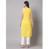 KIPEK Rayon Printed Straight Womens Kurti - Yellow ( Pack of 1 ) - None