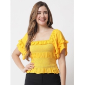 The Dry State - Rayon Yellow Women''s Regular Top ( Pack of 1 ) - None