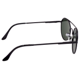Stylish Round Full-Frame Metal Polarized Sunglasses for Men and Women | Green Lens and Black Frame | HRS-KC1012-BK-GRN-P