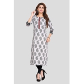 Meher Impex - White Cotton Womens Straight Kurti ( Pack of 1 ) - None