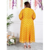 Swasti Cotton Blend Printed A-line Womens Kurti - Yellow ( Pack of 1 ) - None