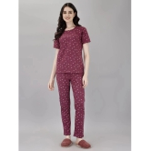 Smarty Pants Wine Cotton Womens Nightwear Nightsuit Sets ( Pack of 1 ) - None