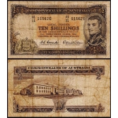 Australia 10  Shillings Very Used & Damaged Banknote