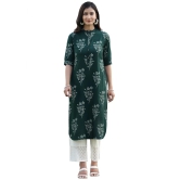 Juniper - Green Rayon Womens Straight Kurti ( Pack of 1 ) - None