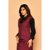 Serena handloom rounded V-neck women's cotton jacket