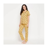 Clovia - Yellow Cotton Blend Womens Nightwear Nightsuit Sets ( Pack of 1 ) - None