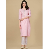 Glomee - Pink Cotton Blend Women's Straight Kurti ( Pack of 1 ) - None