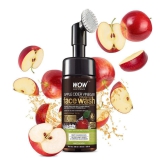 WOW Apple Cider Vinegar Foaming Face Wash - No Parabens, Sulphate and Silicones (With Built-In Brush), 150 ml