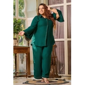 PrettyPlus by Desinoor.com Green Embellished Palazzo Top Set - None