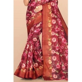 LEELAVATI - Red Cotton Blend Saree With Blouse Piece ( Pack of 1 ) - Red