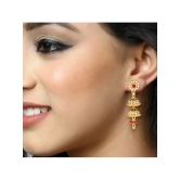 Vighnaharta Golden Jhumki Earrings ( Pack of 1 ) - Golden