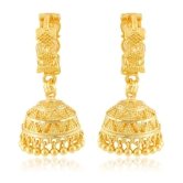 Vighnaharta - Golden Jhumki Earrings ( Pack of 1 ) - Golden