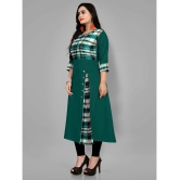 RIAANA - Green Cotton Blend Women''s Front Slit Kurti ( Pack of 1 ) - None