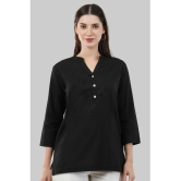 PPTHEFASHIONHUB Rayon Solid Straight Womens Kurti - Black ( Pack of 1 ) - None