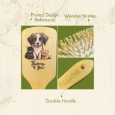 Allure Personalised wooden paddle hair brush with team groom print