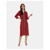 Karigari - Red Rayon Women's A-line Kurti ( Pack of 1 ) - M