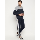 Wild West Navy Blue Fleece Regular Fit Striped Mens Sports Tracksuit ( Pack of 1 ) - None