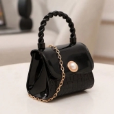 Mini Sling Bag With Twist Handle-Black