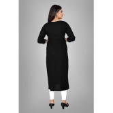 HAYA - Black Rayon Womens Straight Kurti ( Pack of 1 ) - None