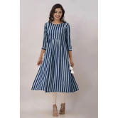 Kapadia Rayon Striped Nayra Womens Kurti - Navy ( Pack of 1 ) - None