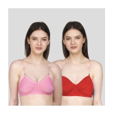 TCG Pack of 2 Cotton Blend Non Padded Womens Everyday Bra ( Pink ) - None