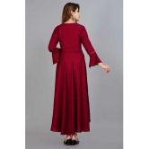 SIPET - Maroon Rayon Women''s Flared Kurti ( Pack of 1 ) - None