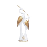 Bharat Saini Art ; White Swan Pair, Kissing Swan Duck Couple Statue - Decorative Item for Home Decor Living Room Bedroom | Handicraft Animal Figurine Antique Gift Item