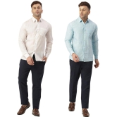 KLOSET By RIAG 100% Cotton Regular Fit Solids Full Sleeves Men's Casual Shirt - Light Blue ( Pack of 2 ) - None