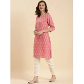 Rangita Women Pink Rayon Printed Knee Length Straight Kurti - None