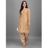 gufrina Cotton Blend Printed Kurti With Salwar Womens Stitched Salwar Suit - Beige ( Pack of 1 ) - None