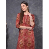 Mamoose Cotton Blend Self Design Straight Womens Kurti - Rust ( Pack of 1 ) - None