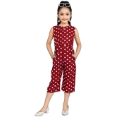 Arshia Fashions - Maroon Crepe Girls Capri Jumpsuit ( Pack of 1 ) - None