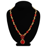 Sukkhi Alloy Red Traditional Necklaces Set Collar - Red