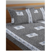 Abhikram - Gray Cotton Double Bedsheet with 2 Pillow Covers - Gray