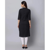 Alena Cotton Embroidered Straight Womens Kurti - Black ( Pack of 1 ) - None