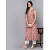 Stylum Cotton Printed Straight Womens Kurti - Peach ( Pack of 1 ) - None