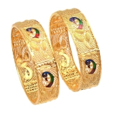 Jewar Mandi Golden Brass Bangle Set Of 2 - 2.4