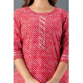 Lee Moda - Red Cotton Womens Straight Kurti ( Pack of 1 ) - None