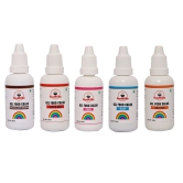 foodfrillz Chocolate Brown, Super Red, Orange, Blue, Pink Food Gel Color, (20 ml each Set of 5)