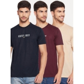 UBX - Maroon Cotton Blend Regular Fit Mens T-Shirt ( Pack of 3 ) - None