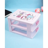 Double Layer Table Drawer Organizer, Pink, Plastic